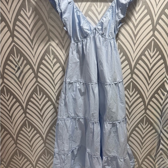 Elegant Sky Blue Maxi Dress - Picture 9 of 10